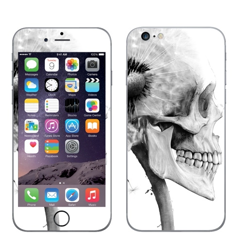 Наклейка на Телефон Apple iPhone 6 plus ОДУВАНЧ,  купить в Москве – интернет-магазин Allskins, розыгрыш, прикол, череп, скелет, цветы, идея, металл, rock