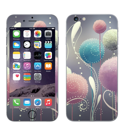 Наклейка на Телефон Apple iPhone 6 plus Пушистые,  купить в Москве – интернет-магазин Allskins, абстракция, мягкий, иллюстация, элементы, яркий, мило, нежно, цветы, растение, природа