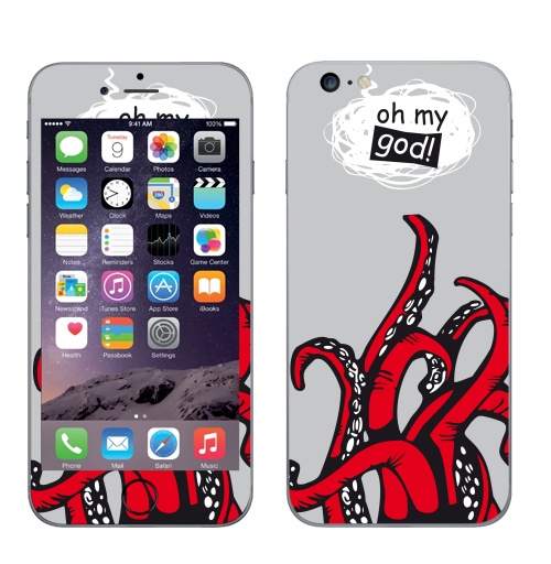Наклейка на Телефон Apple iPhone 6 plus Oh my god ? ! ...,  купить в Москве – интернет-магазин Allskins, ангел и дьявол, Япония, шнурки, чужие, хэллоуин, монстры, 300 Лучших работ