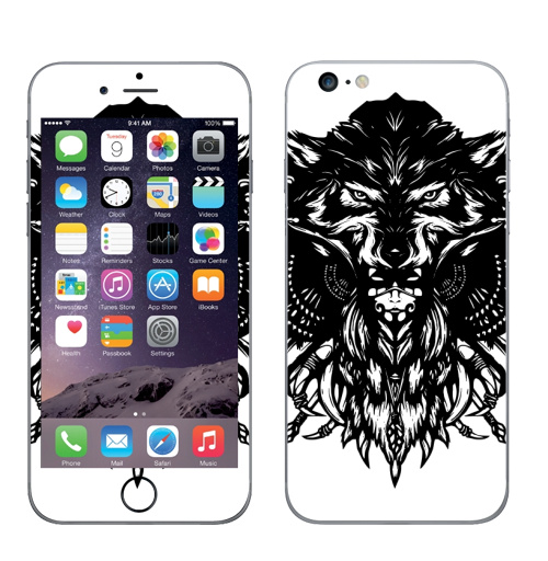 Наклейка на Телефон Apple iPhone 6 plus Девушка волк,  купить в Москве – интернет-магазин Allskins, сюрреализм, этно