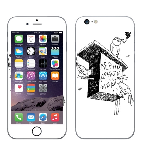 Наклейка на Телефон Apple iPhone 6 plus Коллекторы,  купить в Москве – интернет-магазин Allskins, сарказм, коллектор, прикол, юмор, Дятел, скворечник, майки-алкоголички, мафия, остроумно