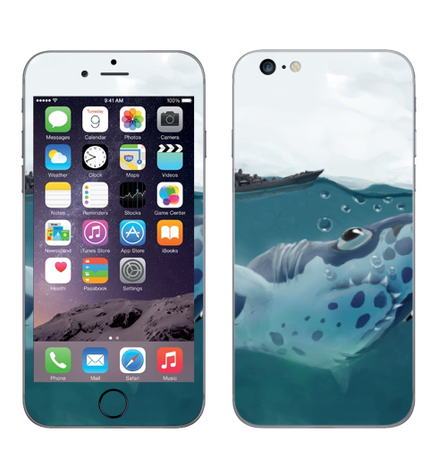 Наклейка на Телефон Apple iPhone 6 plus Акулазаврище,  купить в Москве – интернет-магазин Allskins, акула, опасность, опасная, рыба, гигант, динозавры, подводная, существо, монстры, забавная, смешные, детские, казуальная, рисунки, лупоглазая, корабль, военные