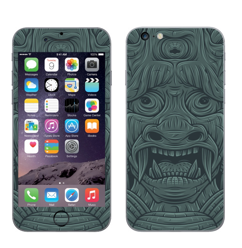 Наклейка на Телефон Apple iPhone 6 plus СТРАДАЛЕЦ,  купить в Москве – интернет-магазин Allskins, мистика, персонажи, маска, демоны, Япония, японская, Мифы, сказки, лицо, монстры, статуя, классика