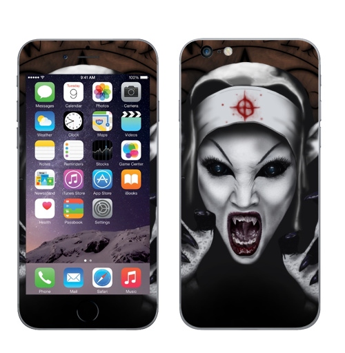 Наклейка на Телефон Apple iPhone 6 plus Пора обняться,  купить в Москве – интернет-магазин Allskins, мистика, для влюбленных, вампиры, дьявол, хоррор, хэллоуин, магия, укус, вурдалак, девушка