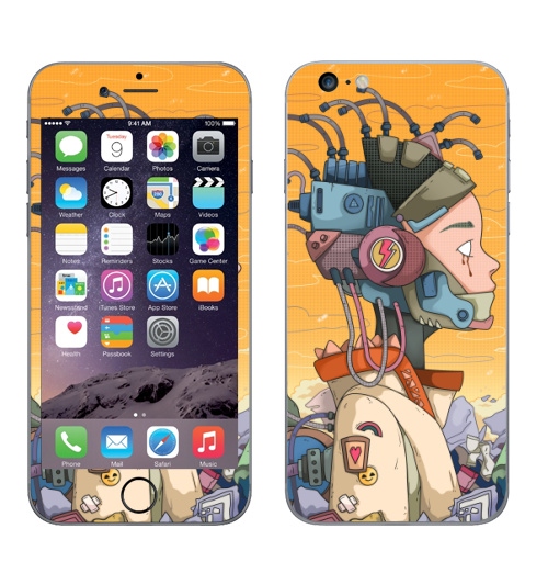 Наклейка на Телефон Apple iPhone 6 plus Киберпанковый взрыв,  купить в Москве – интернет-магазин Allskins, цинизм, робот, девушка, природа, киберпанк, свалка, чувства, провод, металл, мусор, слезы, небо, манга