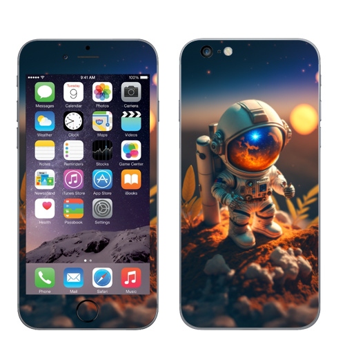 Наклейка на Телефон Apple iPhone 6 plus Уильям Вон фотореалистичная фотография астронавта,  купить в Москве – интернет-магазин Allskins, классика, иллюстрацияпринт, астронавт, читатель