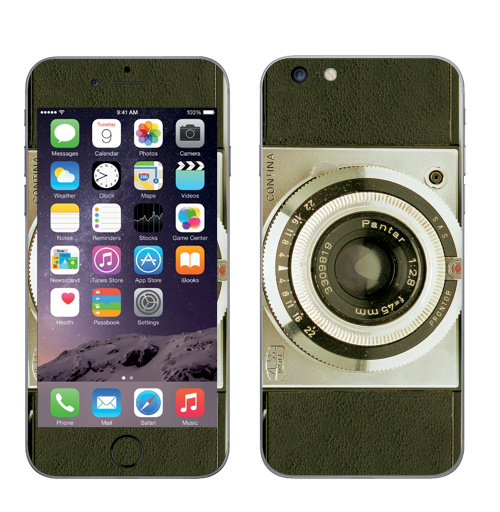 Наклейка на Телефон Apple iPhone 6 plus Виниловая наклейка на телефон фото camera,  купить в Москве – интернет-магазин Allskins, фотография, олдскулл