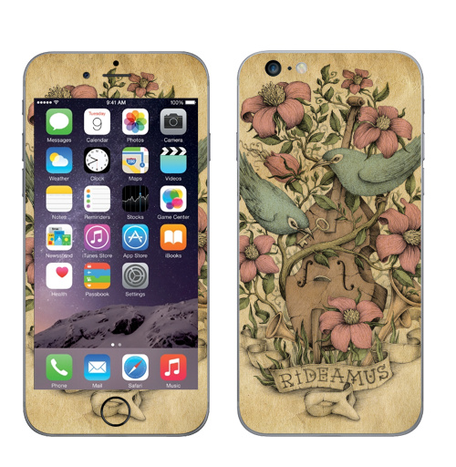 Наклейка на Телефон Apple iPhone 6 plus Rideamus,  купить в Москве – интернет-магазин Allskins, милые животные, 300 Лучших работ, цветы, птицы, текстура, контрабас, женские
