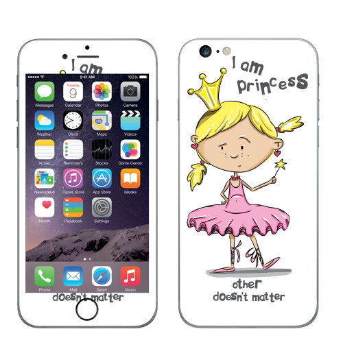 Наклейка на Телефон Apple iPhone 6 plus I'm princess,  купить в Москве – интернет-магазин Allskins, продажи_надписи, 300 Лучших работ, надписи на английском, 8 марта, волнует, детские, принцесса, надписи