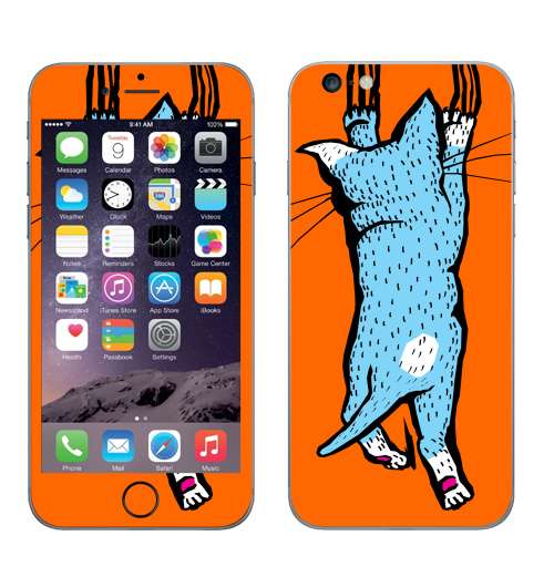 Наклейка на Телефон Apple iPhone 6 plus Царапка,  купить в Москве – интернет-магазин Allskins, милые животные, женские, малыш, усы, кошка, животные