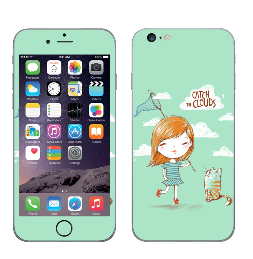 Наклейка на Телефон Apple iPhone 6 plus Ловить облака,  купить в Москве – интернет-магазин Allskins, позитив, лето, детские