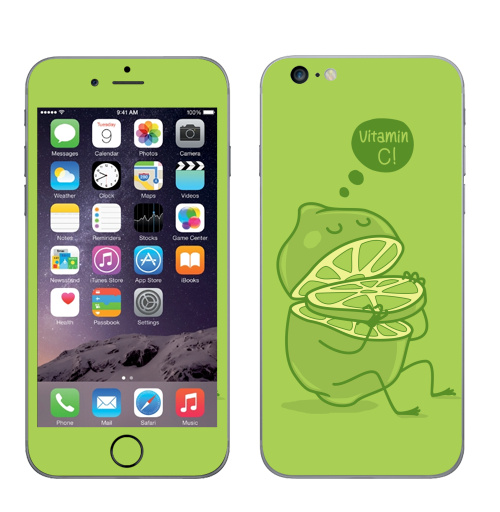 Наклейка на Телефон Apple iPhone 6 plus Vitamin c,  купить в Москве – интернет-магазин Allskins, лимон, детские, витамин, фрукты, еда