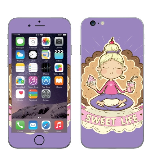 Наклейка на Телефон Apple iPhone 6 plus Sweet ,  купить в Москве – интернет-магазин Allskins, розовый, сладости, детские