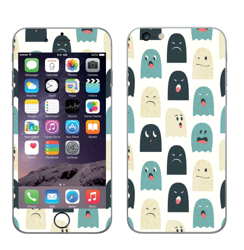 Наклейка на Телефон Apple iPhone 6 plus Lovely monsters,  купить в Москве – интернет-магазин Allskins, монстры, графика, персонажи, хэллоуин, привидение
