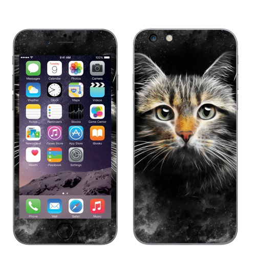 Наклейка на Телефон Apple iPhone 6 plus Кот,  купить в Москве – интернет-магазин Allskins, кошка, глаз, звезда, космос