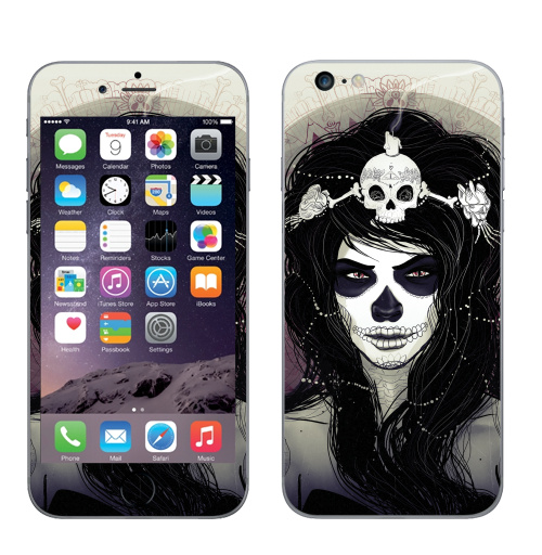 Наклейка на Телефон Apple iPhone 6 plus Santa Muerte,  купить в Москве – интернет-магазин Allskins, муерте