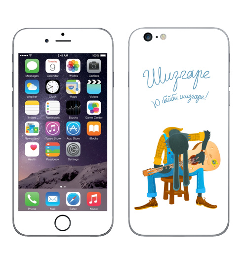 Наклейка на Телефон Apple iPhone 6 plus Шизгаре,  купить в Москве – интернет-магазин Allskins, надписи, попса, лес, гитара, прикол, заяц, музыка