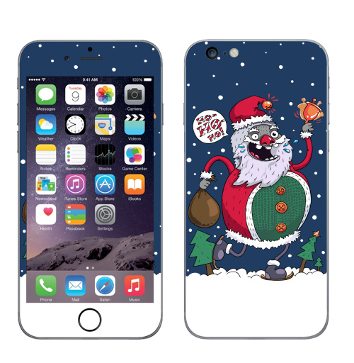 Наклейка на Телефон Apple iPhone 6 plus Bigfoot,  купить в Москве – интернет-магазин Allskins, пикник, новый год, зима, дудлы