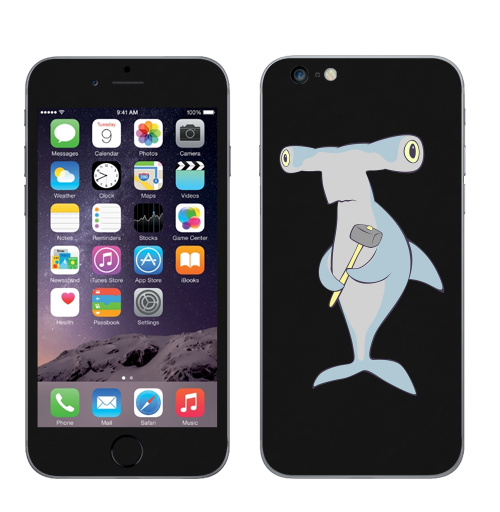 Наклейка на Телефон Apple iPhone 6 plus Hammerhead,  купить в Москве – интернет-магазин Allskins, монстры, рыба, акула, вода, морская, океаны