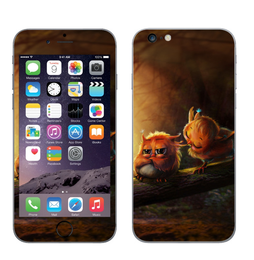 Наклейка на Телефон Apple iPhone 6 plus Не дуйся,  купить в Москве – интернет-магазин Allskins, прогулка, пикник, животные, любовь, радость, сова