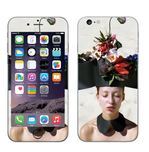 Наклейка на Телефон Apple iPhone 6 plus Цветочница,  купить в Москве – интернет-магазин Allskins, фотография, отдых, девушка, красота, цветы, сюрреализм