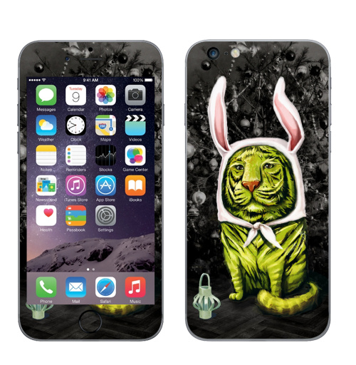 Наклейка на Телефон Apple iPhone 6 plus Заинька,  купить в Москве – интернет-магазин Allskins, утренник, новый год, заяц, тигры, крутые животные