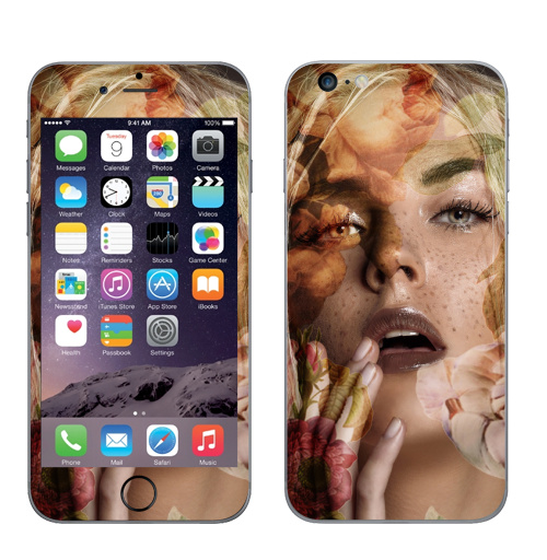 Наклейка на Телефон Apple iPhone 6 plus Осенняя девушка,  купить в Москве – интернет-магазин Allskins, осень, девушка, фотография