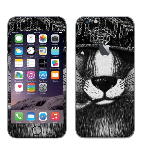 Наклейка на Телефон Apple iPhone 6 plus с яблоком Лис бандит. это пахнет ёлкой,  купить в Москве – интернет-магазин Allskins, крутые животные, животные, зима, любовь, кровь, хитрый, bandit, лиса, милые животные