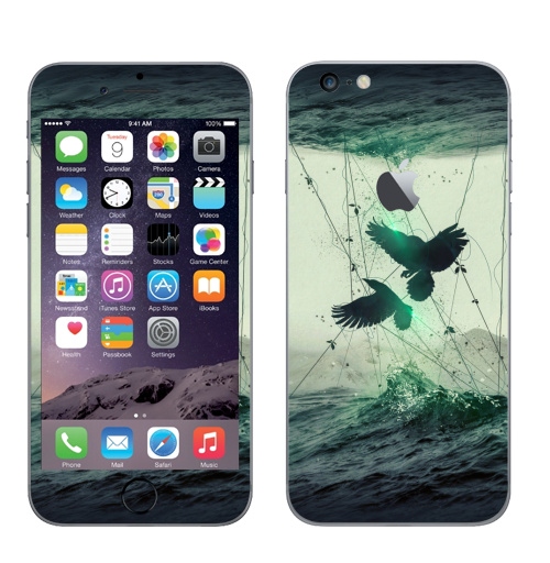 Наклейка на Телефон Apple iPhone 6 plus с яблоком Концепт арт абстракция,  купить в Москве – интернет-магазин Allskins, ворона, абстракция, концепт, цифровая, живопись, блики, движение, мода, брызги