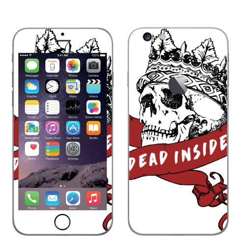 Наклейка на Телефон Apple iPhone 6 plus с яблоком Мертв внутри,  купить в Москве – интернет-магазин Allskins, череп, смерть