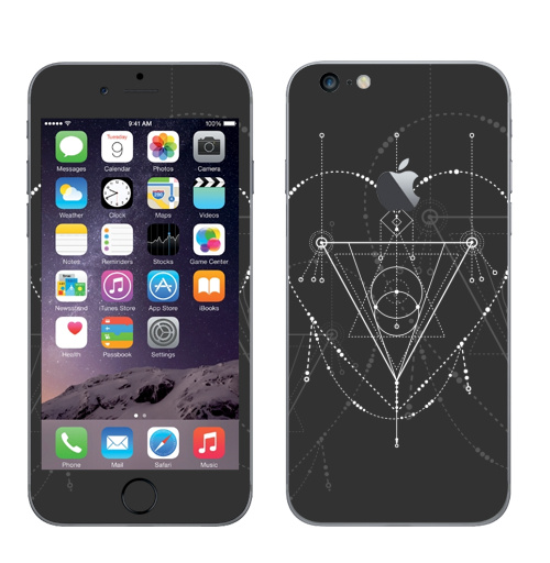 Наклейка на Телефон Apple iPhone 6 plus с яблоком Сакральная любовь,  купить в Москве – интернет-магазин Allskins, сакральное, геометрия, космос, геометрический