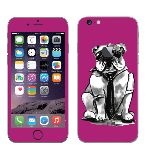 Наклейка на Телефон Apple iPhone 6 plus с яблоком Гроза района,  купить в Москве – интернет-магазин Allskins, собаки, персонажи, графика, розовый, прикол, круто