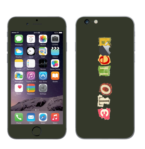 Наклейка на Телефон Apple iPhone 6 plus с яблоком Это не я,  купить в Москве – интернет-магазин Allskins, надписи, дизайн конкурс, это, я, газета, остроумно, крутые надписи