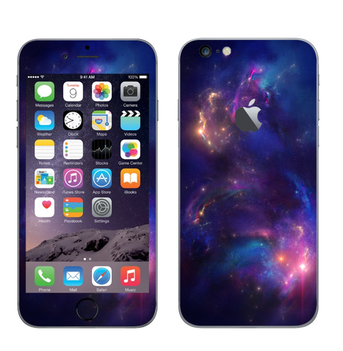 Наклейка на Телефон Apple iPhone 6 plus с яблоком Звездная туманность,  купить в Москве – интернет-магазин Allskins, звезда, космос, небо, фагтастика, графика, туманность, светлый, яркий, красочно, огни, путешествия, ночь, стильно, Даль