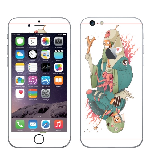 Наклейка на Телефон Apple iPhone 6 plus с яблоком Игральная карта,  купить в Москве – интернет-магазин Allskins, сарказм, карты, ангел, демоны, закон, подчинение, правда, остроумно