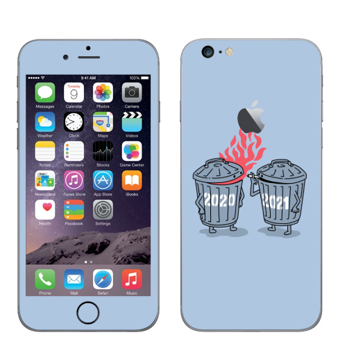 Наклейка на Телефон Apple iPhone 6 plus с яблоком Дай прикурить,  купить в Москве – интернет-магазин Allskins, сарказм, новый год, эпидемия, коронавирус, оптимизм, пессимизм