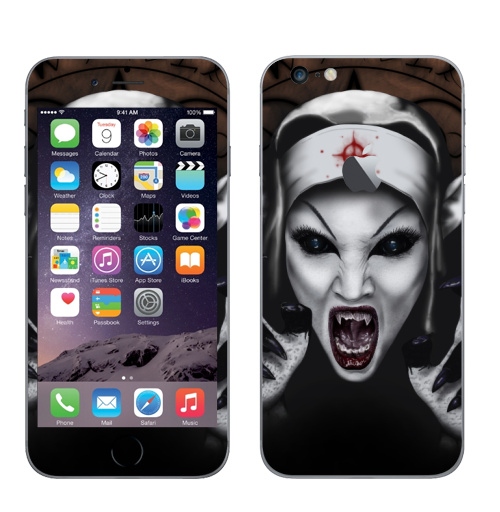 Наклейка на Телефон Apple iPhone 6 plus с яблоком Пора обняться,  купить в Москве – интернет-магазин Allskins, мистика, для влюбленных, вампиры, дьявол, хоррор, хэллоуин, магия, укус, вурдалак, девушка