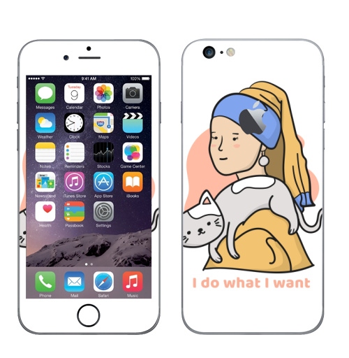 Наклейка на Телефон Apple iPhone 6 plus с яблоком Я делаю что хочу,  купить в Москве – интернет-магазин Allskins, мотивация, девушка, котята, портреты, красота, любовь