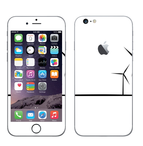 Наклейка на Телефон Apple iPhone 6 plus с яблоком Дон Кихот,  купить в Москве – интернет-магазин Allskins, философские, герои, книга, минимализм, прикол, донкихот