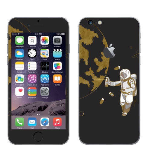 Наклейка на Телефон Apple iPhone 6 plus с яблоком Космо,  купить в Москве – интернет-магазин Allskins, 300 Лучших работ, граффити, космос, рождение