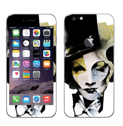 Наклейка на Телефон Apple iPhone 6 plus с яблоком Dietrich,  купить в Москве – интернет-магазин Allskins, лицо, девушка, кино, 300 Лучших работ