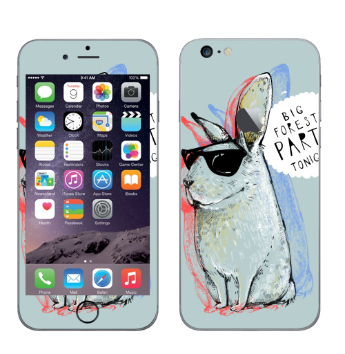 Наклейка на Телефон Apple iPhone 6 plus с яблоком Кроль,  купить в Москве – интернет-магазин Allskins, милые животные, надписи на английском, прикольные_надписи, заяц, животные, надписи, позитив, персонажи, 8 марта, девичник, 300 Лучших работ