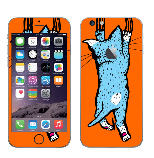 Наклейка на Телефон Apple iPhone 6 plus с яблоком Царапка,  купить в Москве – интернет-магазин Allskins, милые животные, женские, малыш, усы, кошка, животные