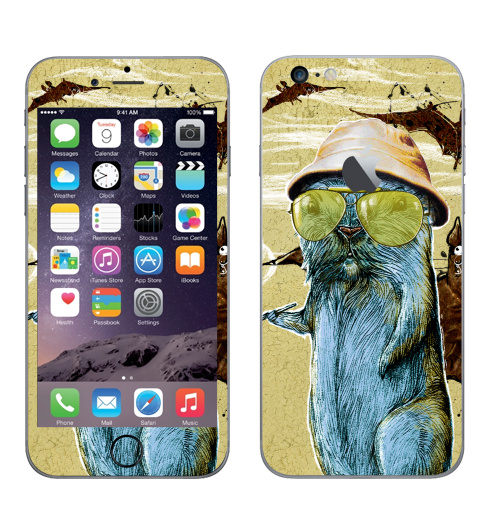 Наклейка на Телефон Apple iPhone 6 plus с яблоком Гонзо сурок,  купить в Москве – интернет-магазин Allskins, милые животные, животные, бобер, персонажи, gonzo