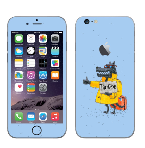Наклейка на Телефон Apple iPhone 6 plus с яблоком Товарищ,  купить в Москве – интернет-магазин Allskins, милые животные, путешествия, прикол, животные, Тамбов, волк