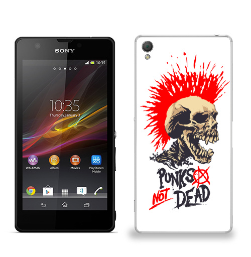 Наклейка на Телефон Sony Sony Z3 Punk not dead,  купить в Москве – интернет-магазин Allskins, панк, punknotdead, rock, череп