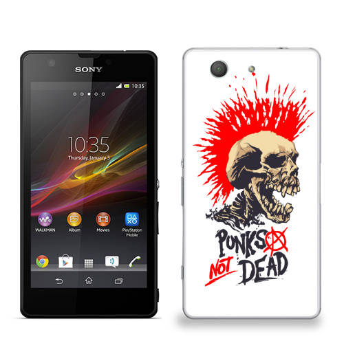 Наклейка на Телефон Sony Sony Z3 compact Punk not dead,  купить в Москве – интернет-магазин Allskins, панк, punknotdead, rock, череп