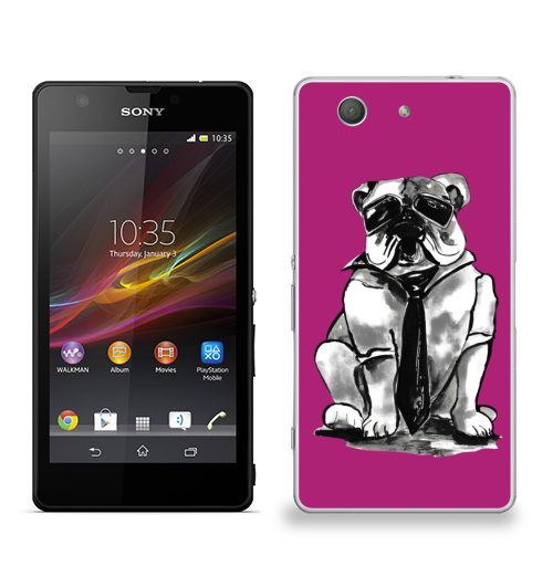 Наклейка на Телефон Sony Sony Z3 compact Гроза района,  купить в Москве – интернет-магазин Allskins, собаки, персонажи, графика, розовый, прикол, круто