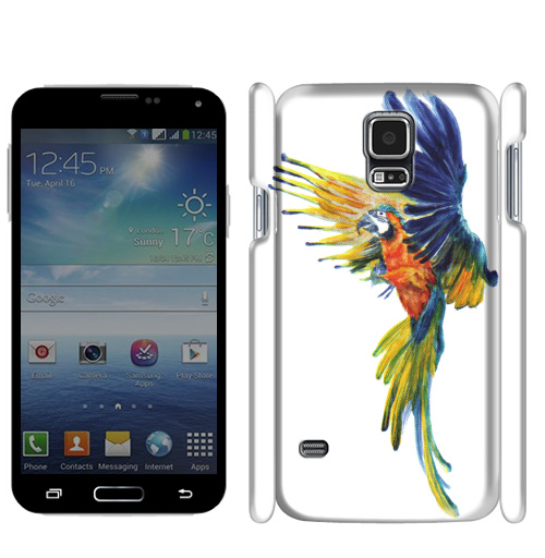 Чехол матовый для Galaxy S5 Тропический попугай - купить в интернет-магазине Мэриджейн в Москве и СПБ
