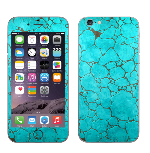 Наклейка на Телефон Apple iPhone 7 Бирюза минерал,  купить в Москве – интернет-магазин Allskins, прожилки, голубой, бирюзовый, камни, бирюза, минерал, красота